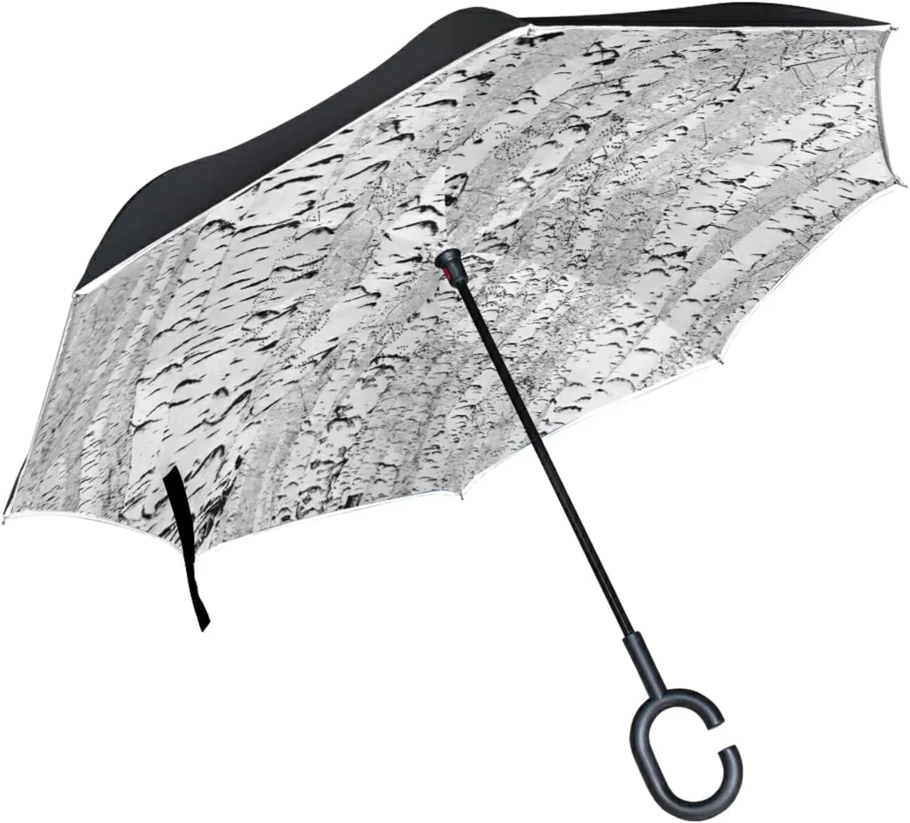 Oyihfvs Double Layer Inverted Umbrella, With C-Shaped Handle Windproof UV Proof Durable Parasol, For Men Women Outdoor Folding Rain Sun