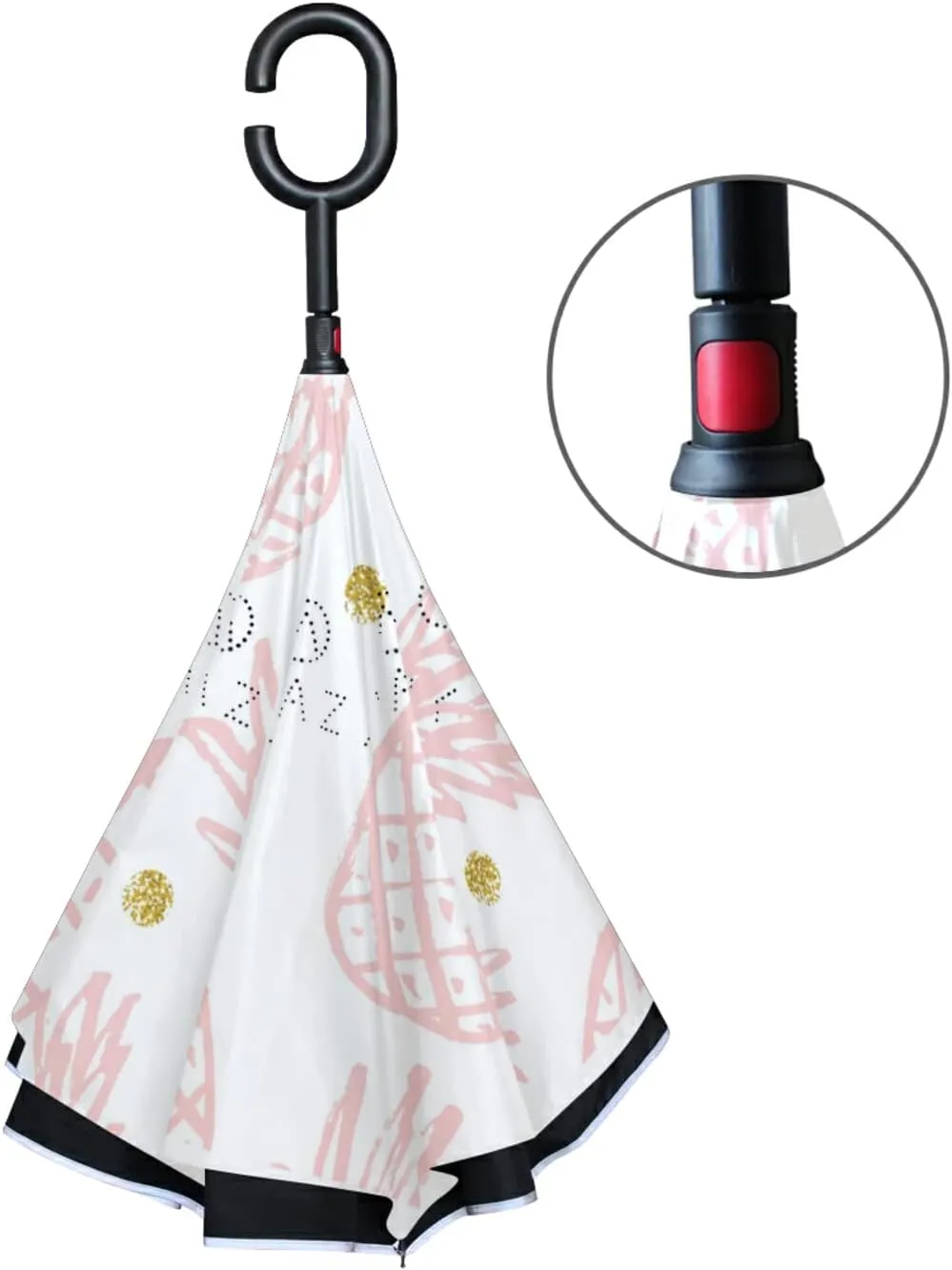 Oyihfvs Double Layer Inverted Umbrella, With C-Shaped Handle Windproof UV Proof Durable Parasol, For Men Women Outdoor Folding Rain Sun