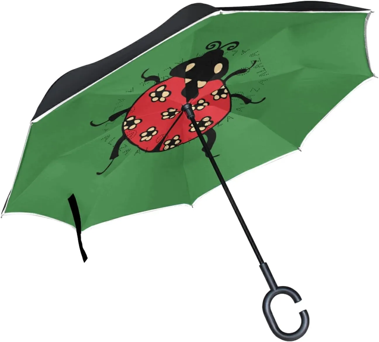Oyihfvs Double Layer Inverted Umbrella, With C-Shaped Handle Windproof UV Proof Durable Parasol, For Men Women Outdoor Folding Rain Sun