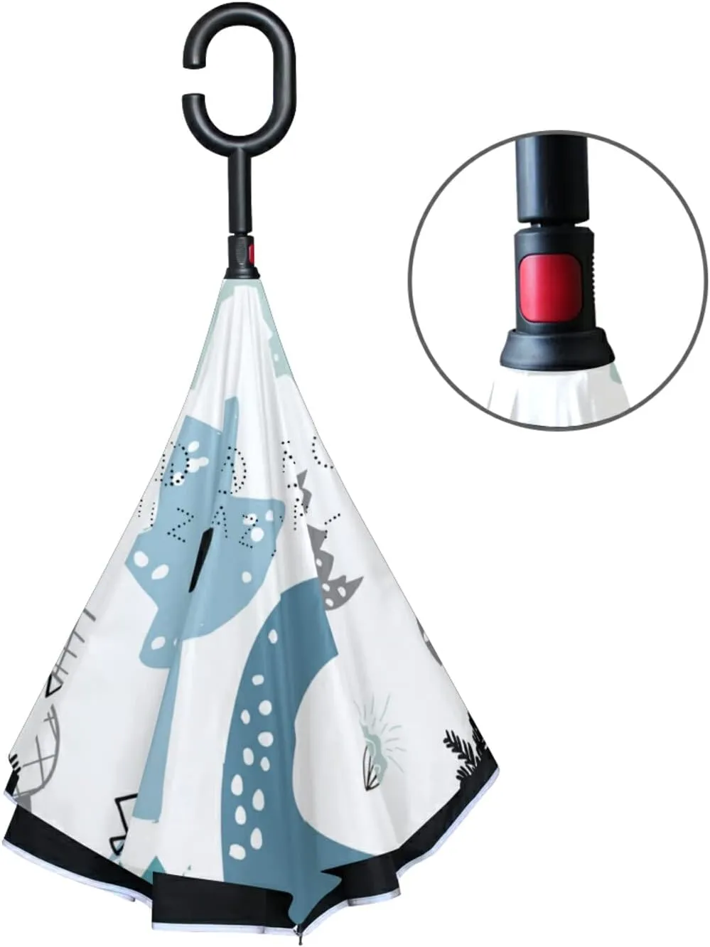 Oyihfvs Double Layer Inverted Umbrella, With C-Shaped Handle Windproof UV Proof Durable Parasol, For Men Women Outdoor Folding Rain Sun