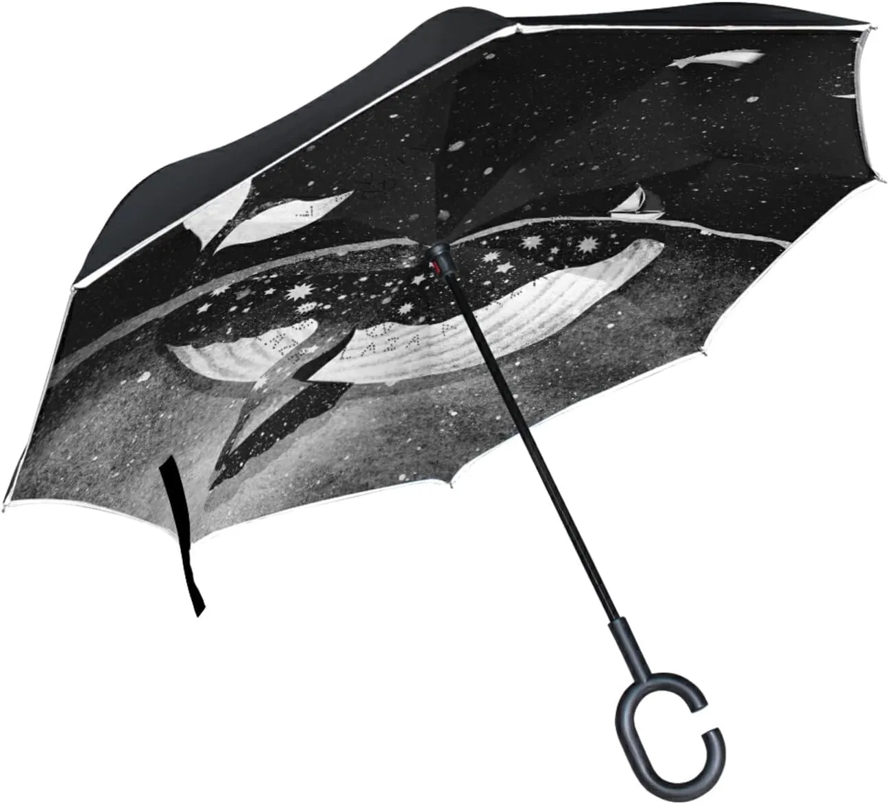 Oyihfvs Double Layer Inverted Umbrella, With C-Shaped Handle Windproof UV Proof Durable Parasol, For Men Women Outdoor Folding Rain Sun