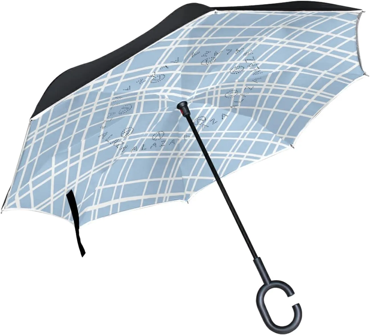 Oyihfvs Double Layer Inverted Umbrella, With C-Shaped Handle Windproof UV Proof Durable Parasol, For Men Women Outdoor Folding Rain Sun
