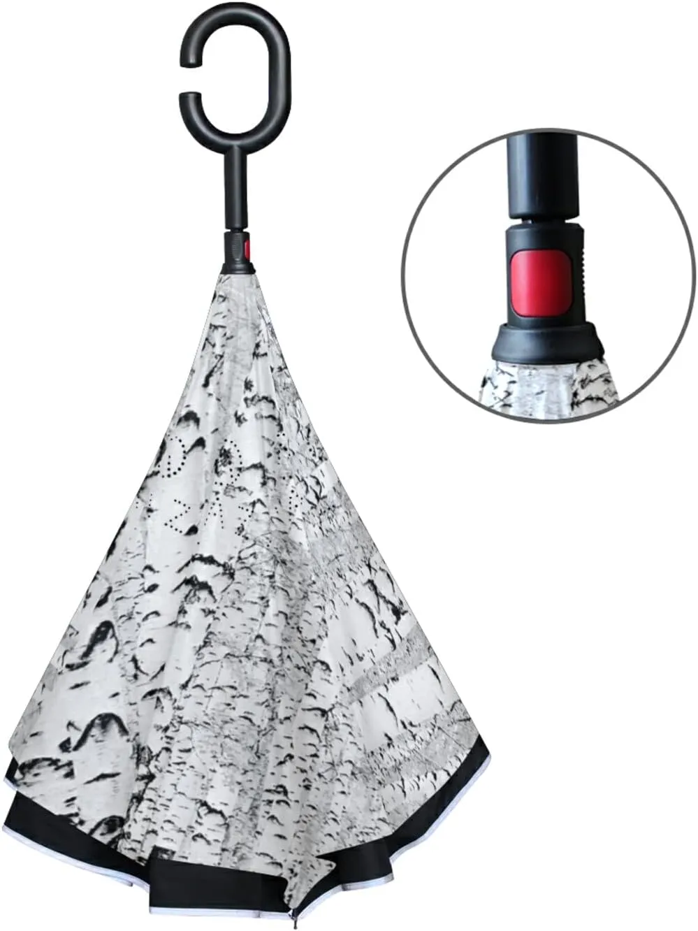 Oyihfvs Double Layer Inverted Umbrella, With C-Shaped Handle Windproof UV Proof Durable Parasol, For Men Women Outdoor Folding Rain Sun