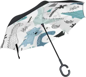 Oyihfvs Double Layer Inverted Umbrella, With C-Shaped Handle Windproof UV Proof Durable Parasol, For Men Women Outdoor Folding Rain Sun