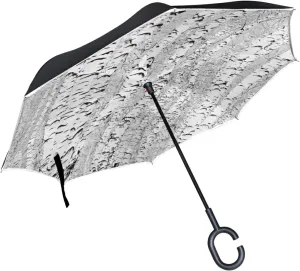 Oyihfvs Double Layer Inverted Umbrella, With C-Shaped Handle Windproof UV Proof Durable Parasol, For Men Women Outdoor Folding Rain Sun