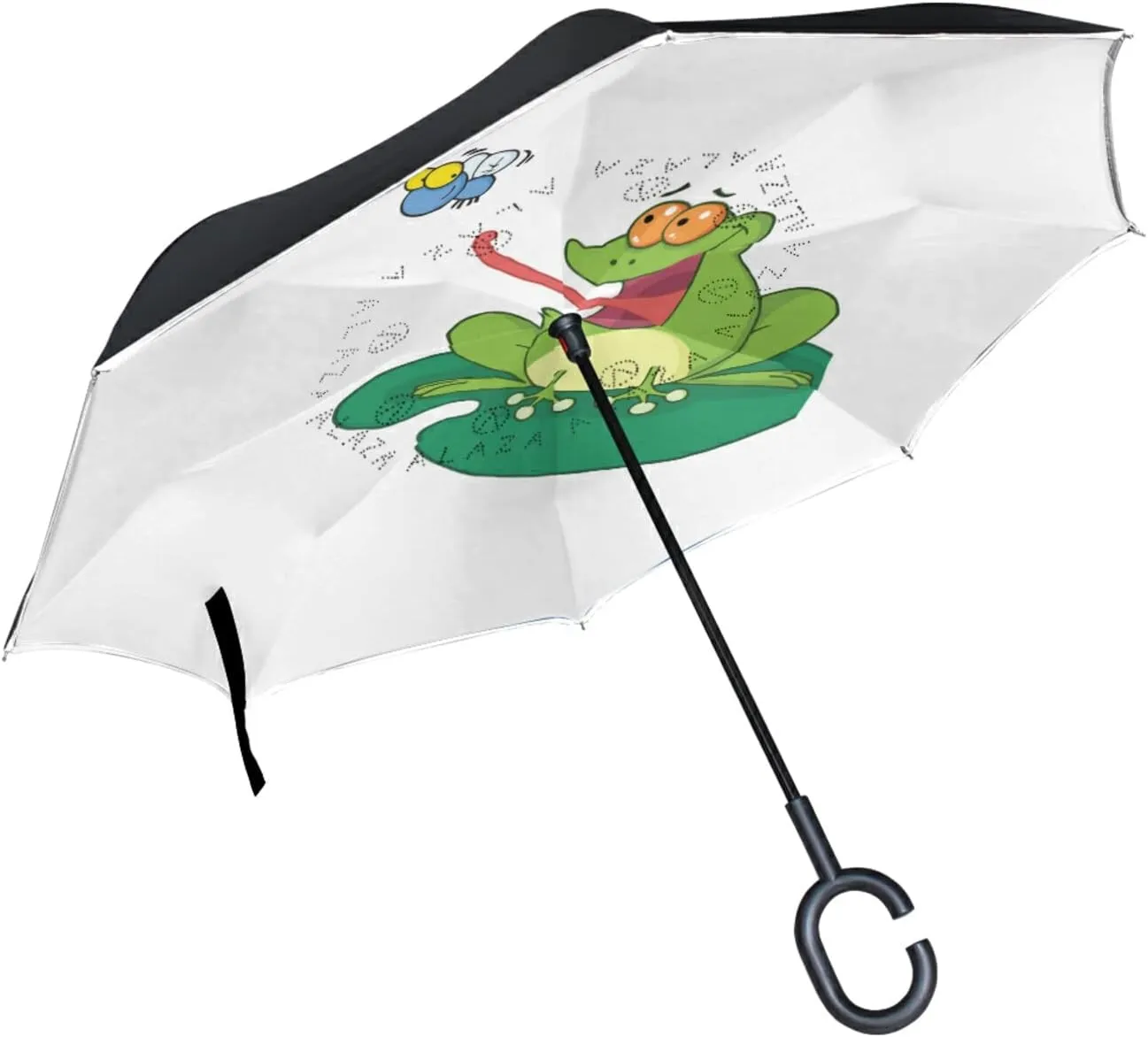 Oyihfvs Double Layer Inverted Umbrella, With C-Shaped Handle Windproof UV Proof Durable Parasol, For Men Women Outdoor Folding Rain Sun