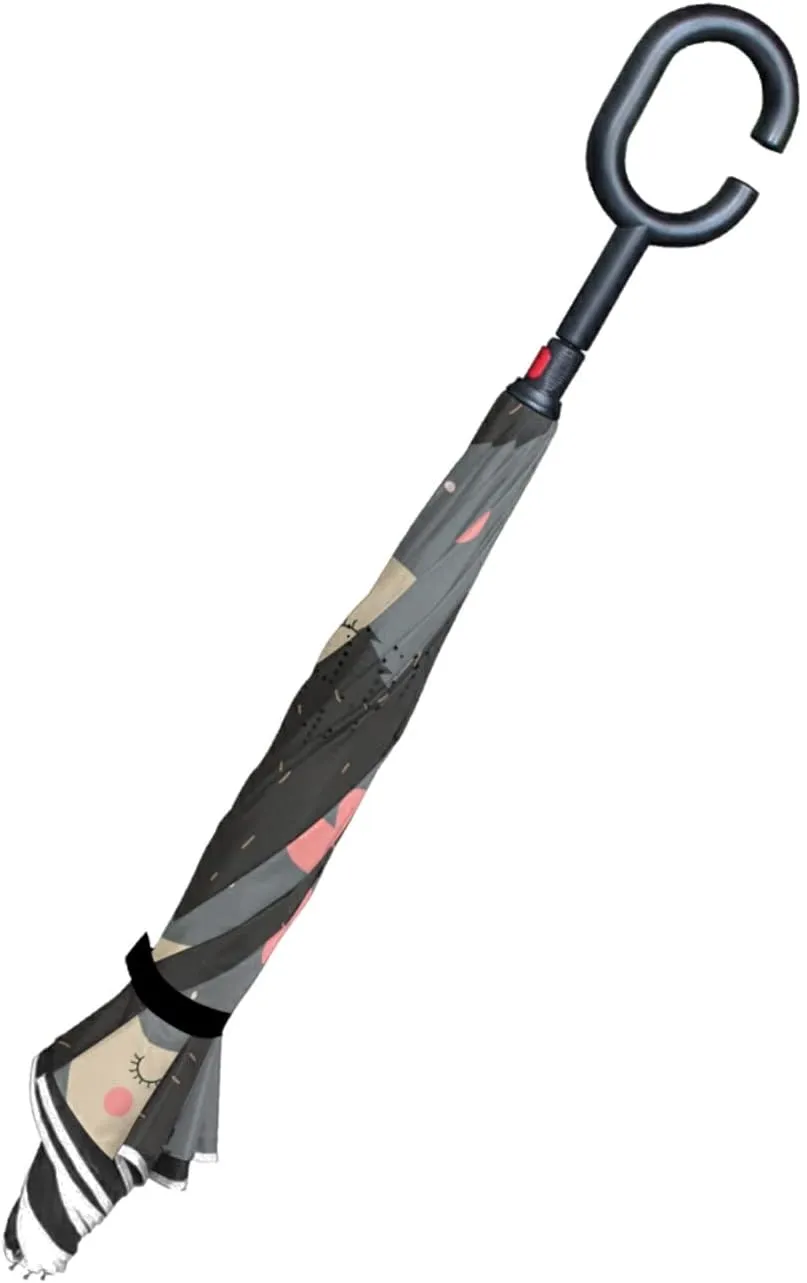 Oyihfvs Double Layer Inverted Umbrella, With C-Shaped Handle Windproof UV Proof Durable Parasol, For Men Women Outdoor Folding Rain Sun