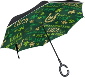 Oyihfvs Double Layer Inverted Umbrella, With C-Shaped Handle Windproof UV Proof Durable Parasol, For Men Women Outdoor Folding Rain Sun