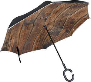 Oyihfvs Double Layer Inverted Umbrella, With C-Shaped Handle Windproof UV Proof Durable Parasol, For Men Women Outdoor Folding Rain Sun