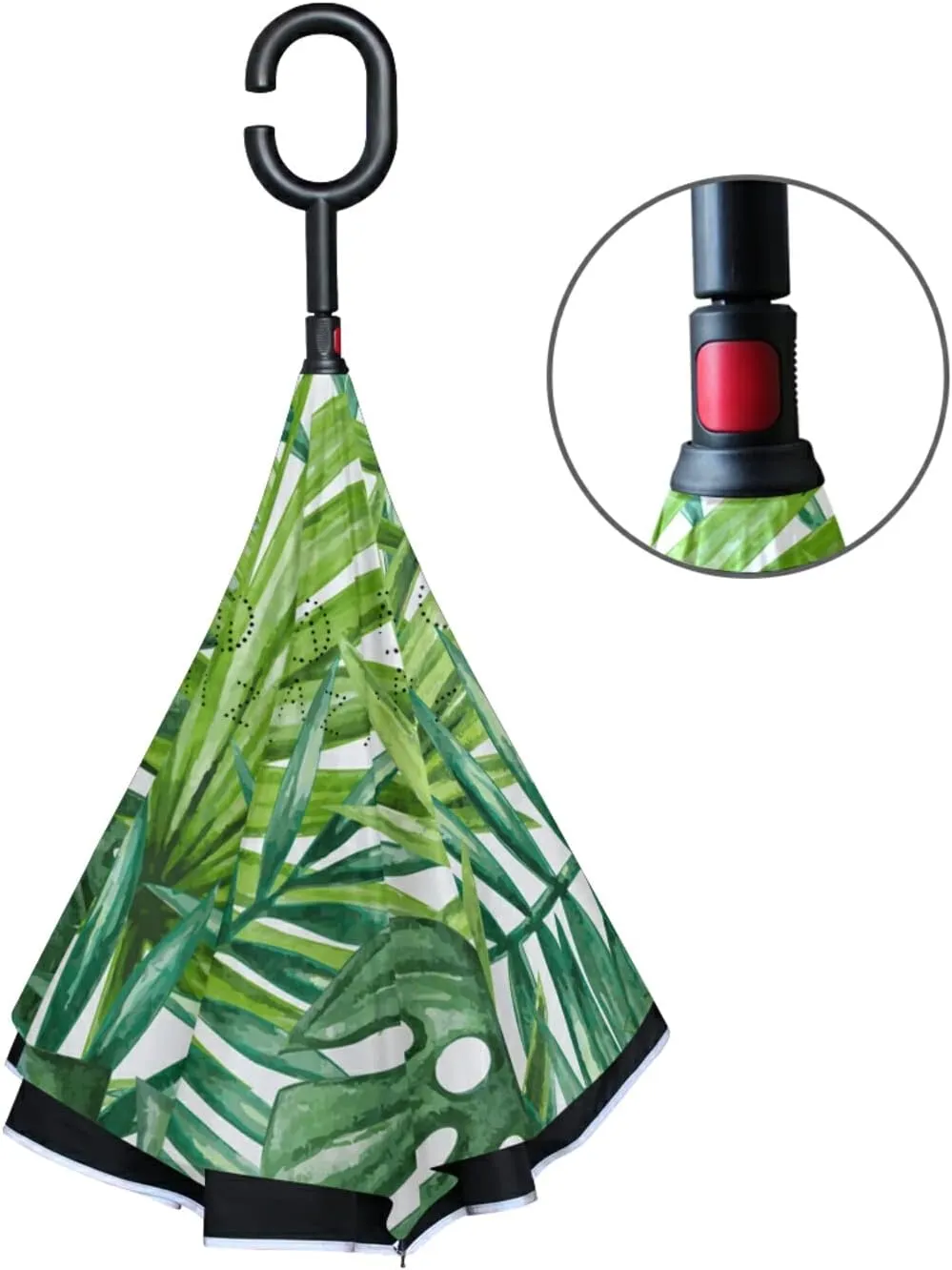 Oyihfvs Double Layer Inverted Umbrella, With C-Shaped Handle Windproof UV Proof Durable Parasol, For Men Women Outdoor Folding Rain Sun