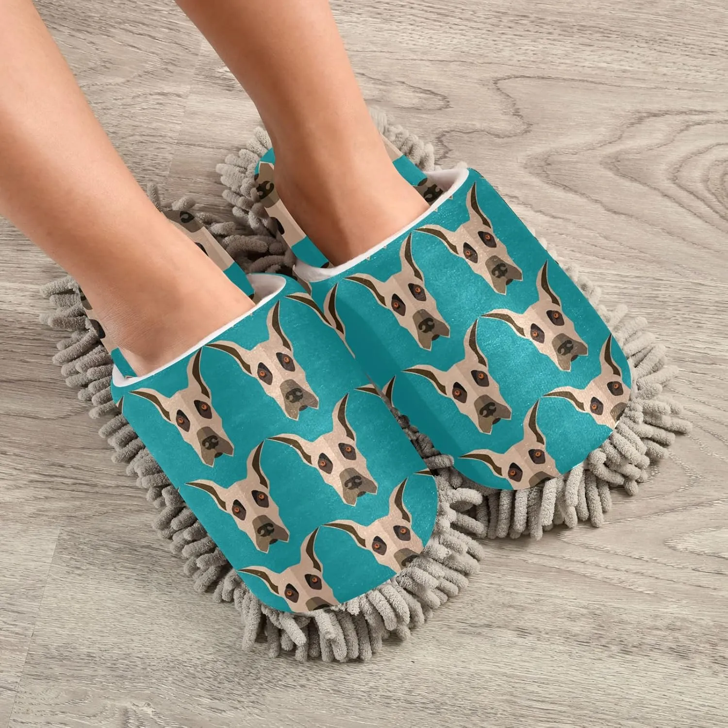 Oyihfvs Mop Slippers Shoes, Unisex Cleaning House Slippers Spa Dusting Slippers M-L