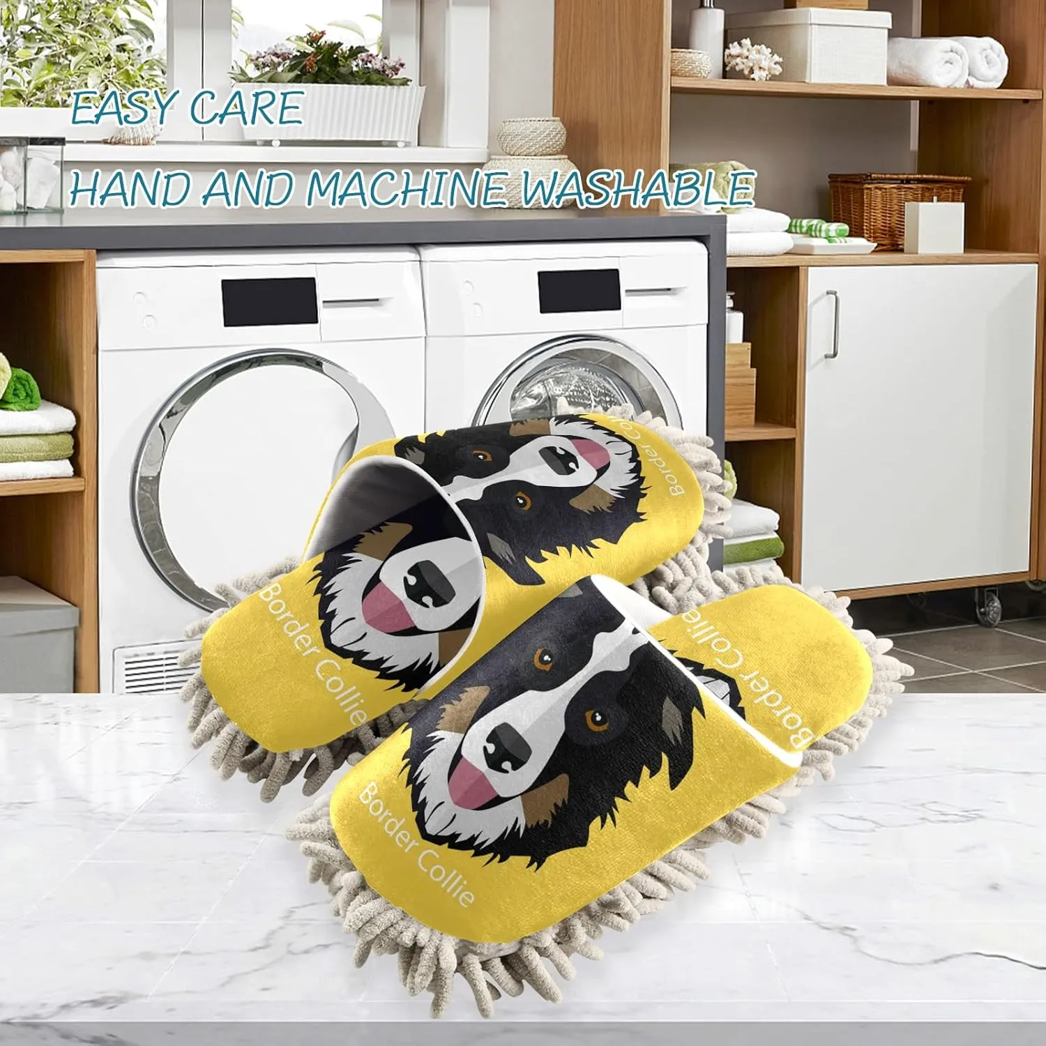 Oyihfvs Mop Slippers Shoes, Unisex Cleaning House Slippers Spa Dusting Slippers M-L