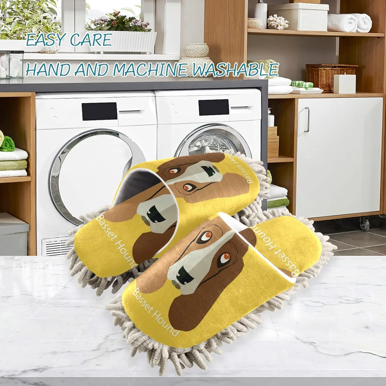 Oyihfvs Mop Slippers Shoes, Unisex Cleaning House Slippers Spa Dusting Slippers M-L