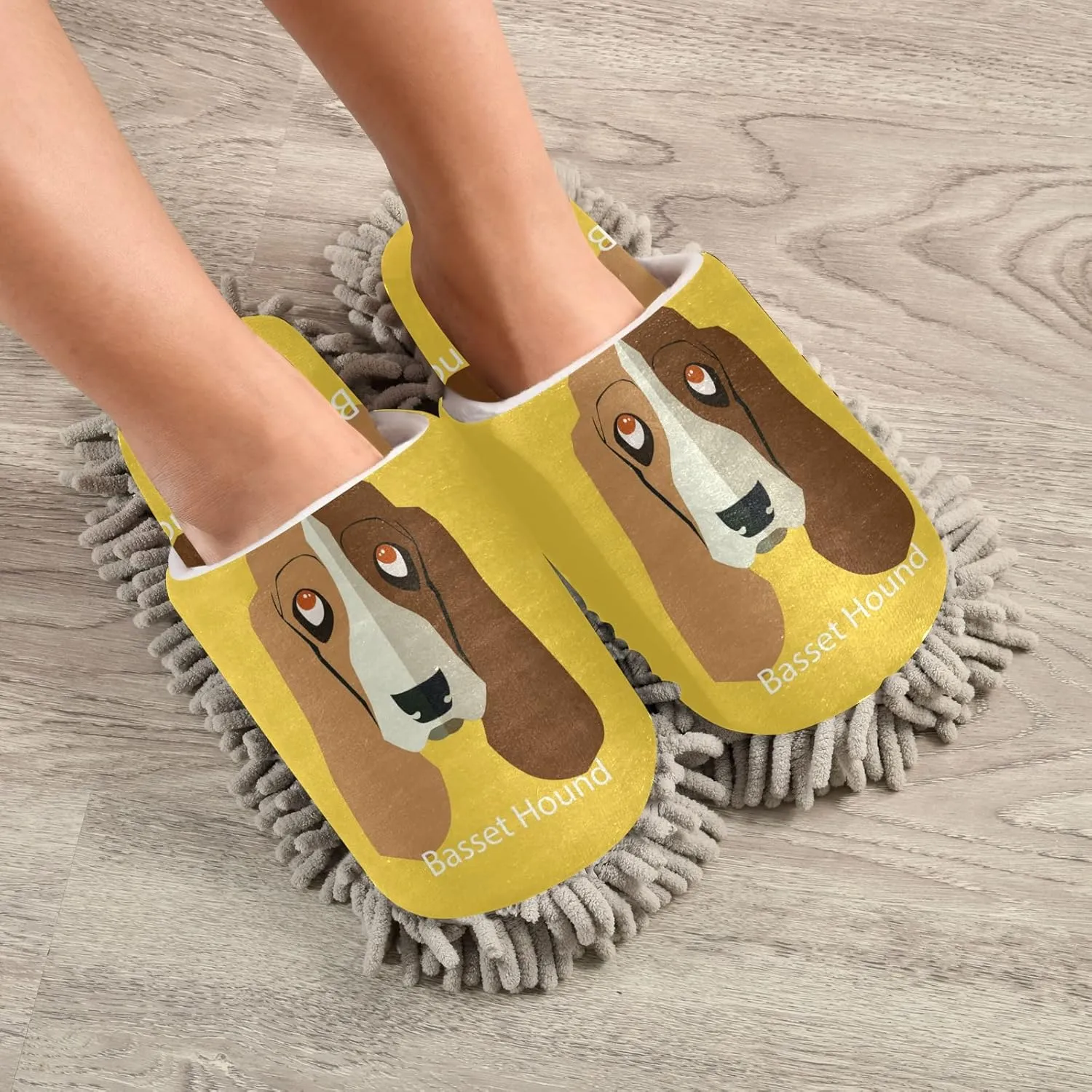 Oyihfvs Mop Slippers Shoes, Unisex Cleaning House Slippers Spa Dusting Slippers M-L
