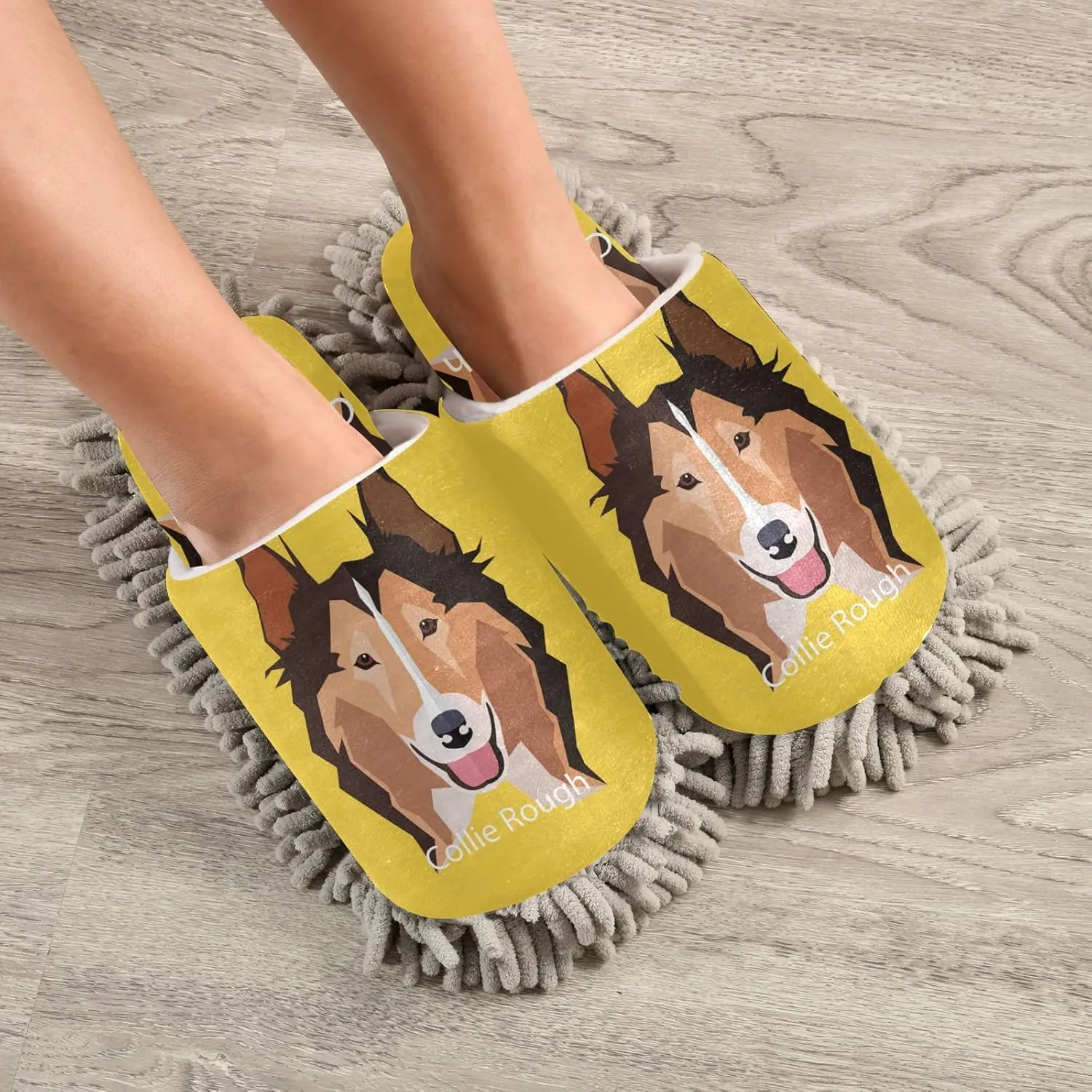 Oyihfvs Mop Slippers Shoes, Unisex Cleaning House Slippers Spa Dusting Slippers M-L