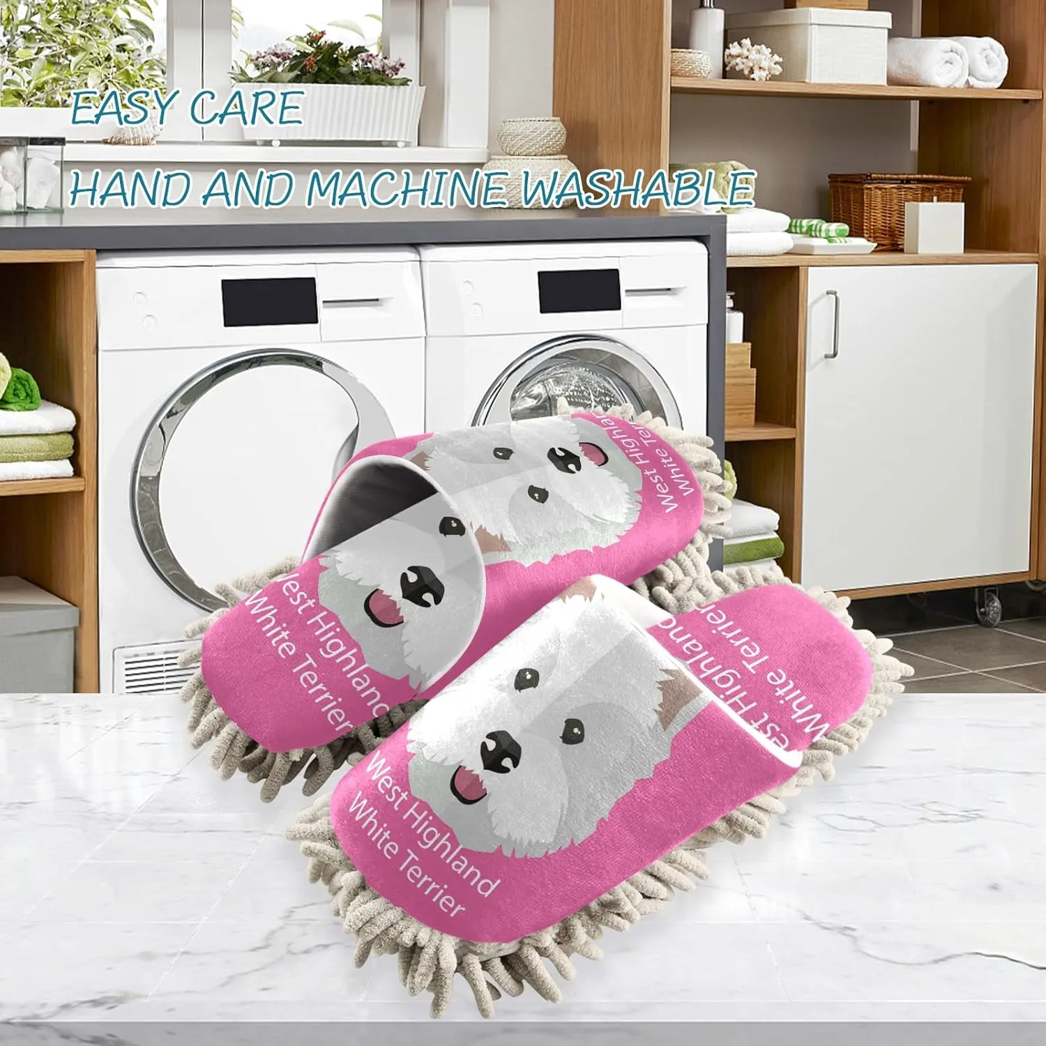 Oyihfvs Mop Slippers Shoes, Unisex Cleaning House Slippers Spa Dusting Slippers M-L