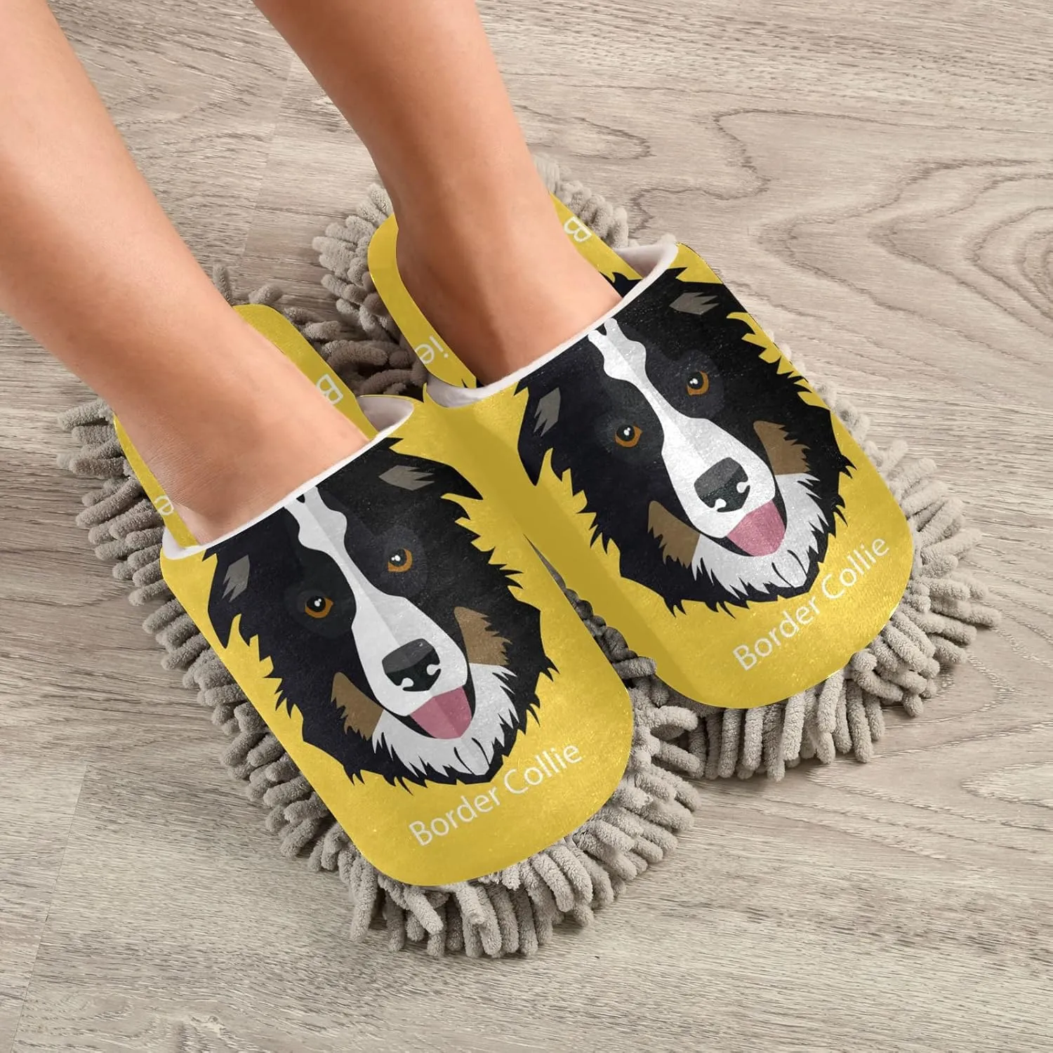 Oyihfvs Mop Slippers Shoes, Unisex Cleaning House Slippers Spa Dusting Slippers M-L