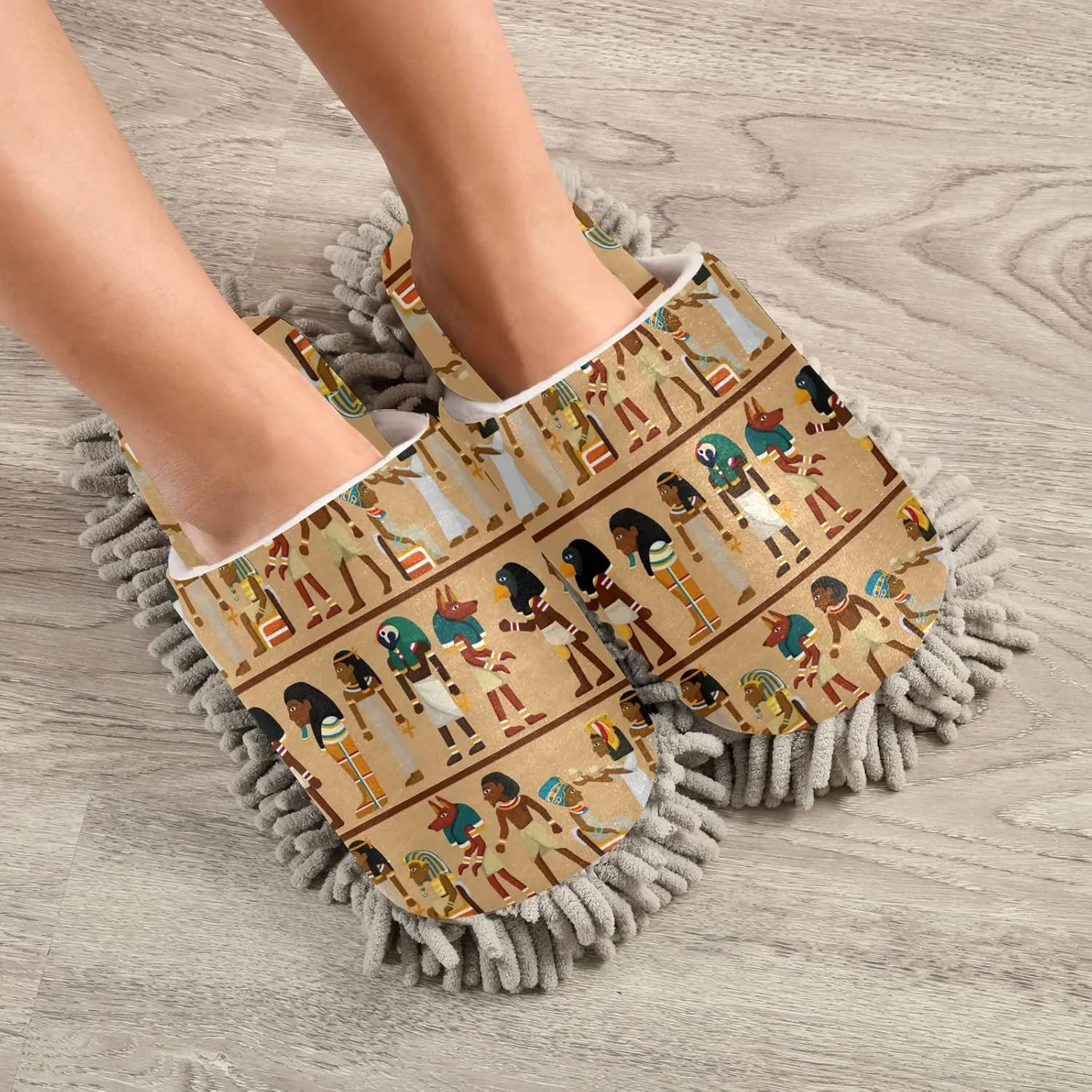 Oyihfvs Mop Slippers Shoes, Unisex Cleaning House Slippers Spa Dusting Slippers M-L