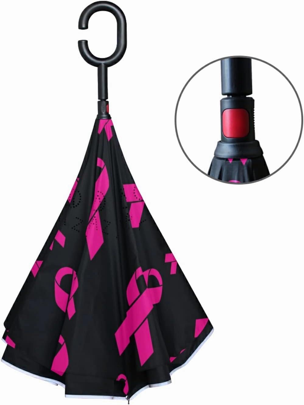 Oyihfvs Double Layer Inverted Umbrella, With C-Shaped Handle Windproof UV Proof Durable Parasol, For Men Women Outdoor Folding Rain Sun