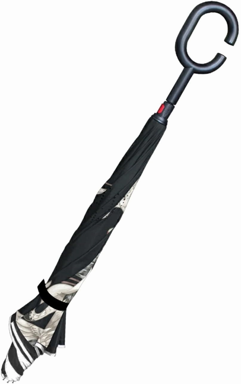 Oyihfvs Double Layer Inverted Umbrella, With C-Shaped Handle Windproof UV Proof Durable Parasol, For Men Women Outdoor Folding Rain Sun