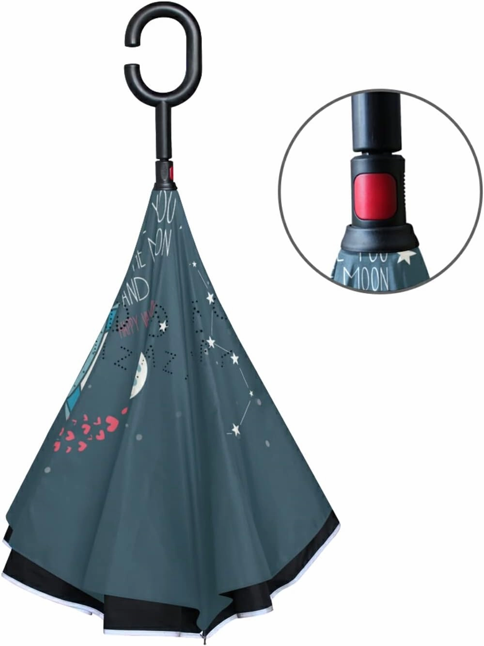 Oyihfvs Double Layer Inverted Umbrella, With C-Shaped Handle Windproof UV Proof Durable Parasol, For Men Women Outdoor Folding Rain Sun