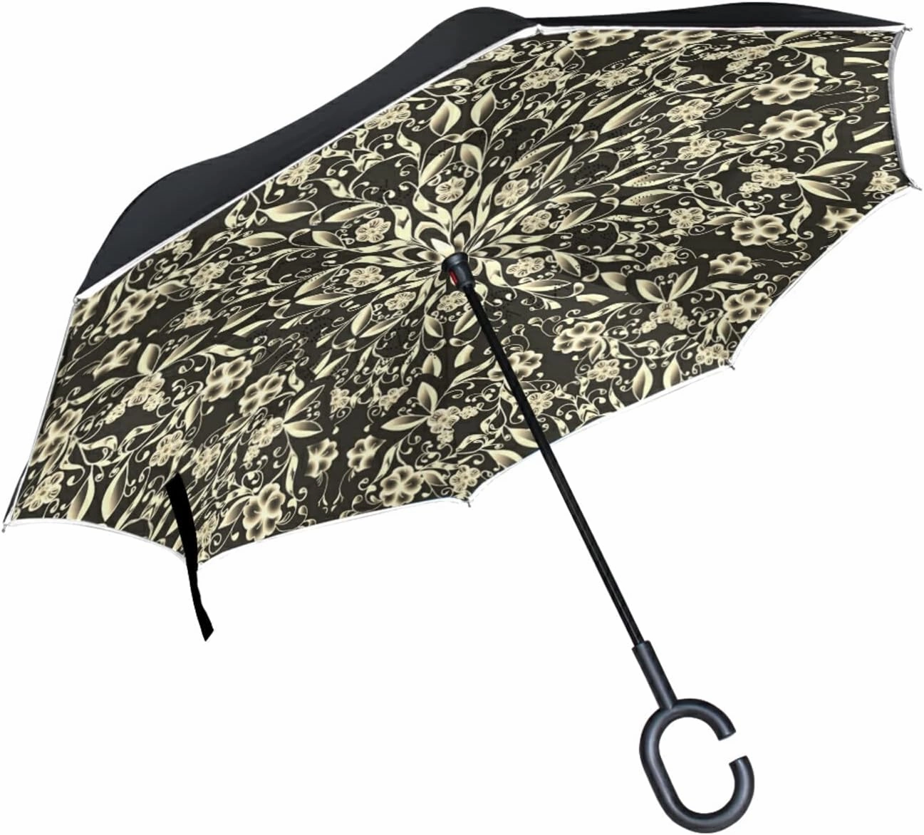 Oyihfvs Double Layer Inverted Umbrella, With C-Shaped Handle Windproof UV Proof Durable Parasol, For Men Women Outdoor Folding Rain Sun