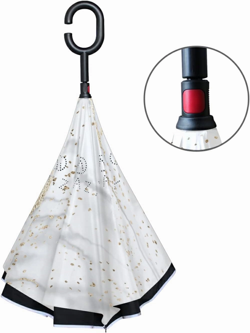 Oyihfvs Double Layer Inverted Umbrella, With C-Shaped Handle Windproof UV Proof Durable Parasol, For Men Women Outdoor Folding Rain Sun