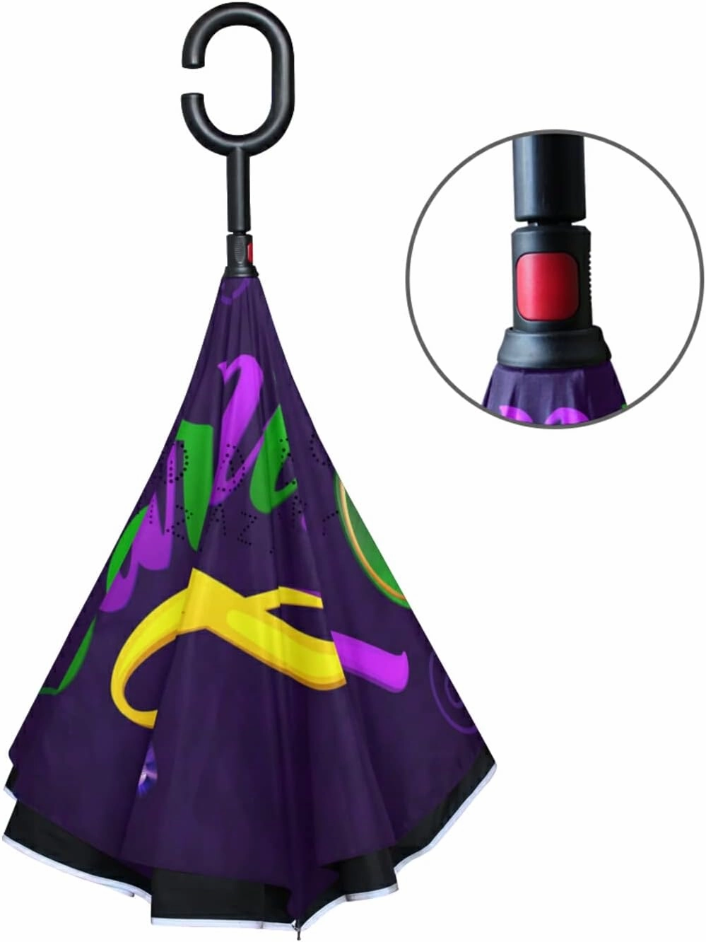 Oyihfvs Double Layer Inverted Umbrella, With C-Shaped Handle Windproof UV Proof Durable Parasol, For Men Women Outdoor Folding Rain Sun
