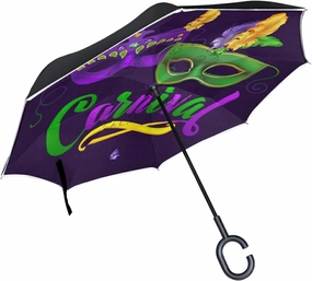 Oyihfvs Double Layer Inverted Umbrella, With C-Shaped Handle Windproof UV Proof Durable Parasol, For Men Women Outdoor Folding Rain Sun