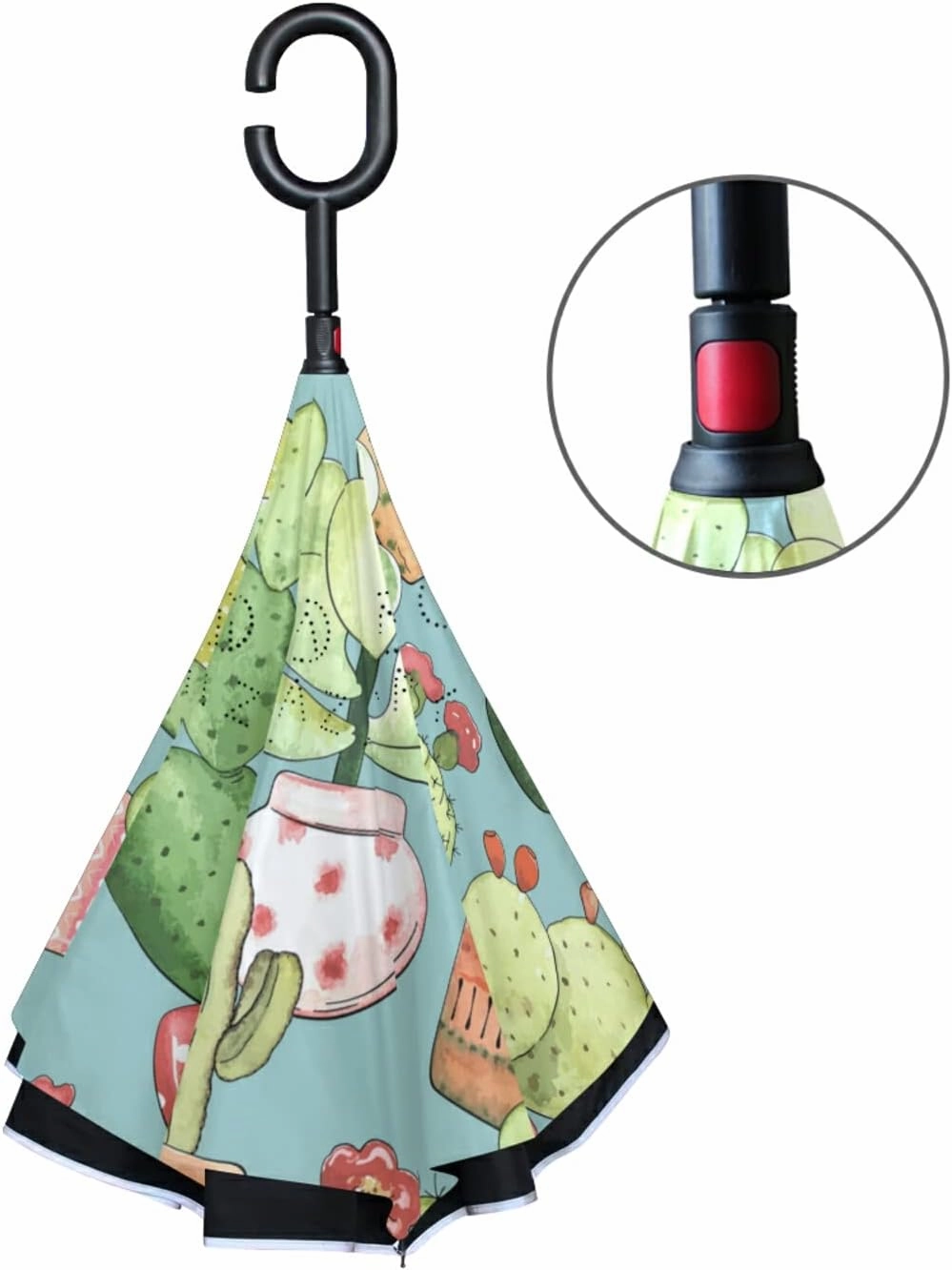 Oyihfvs Double Layer Inverted Umbrella, With C-Shaped Handle Windproof UV Proof Durable Parasol, For Men Women Outdoor Folding Rain Sun