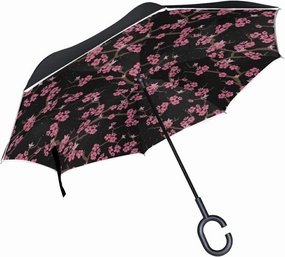 Oyihfvs Double Layer Inverted Umbrella, With C-Shaped Handle Windproof UV Proof Durable Parasol, For Men Women Outdoor Folding Rain Sun