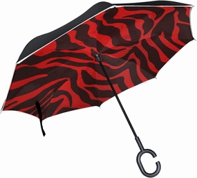 Oyihfvs Double Layer Inverted Umbrella, With C-Shaped Handle Windproof UV Proof Durable Parasol, For Men Women Outdoor Folding Rain Sun