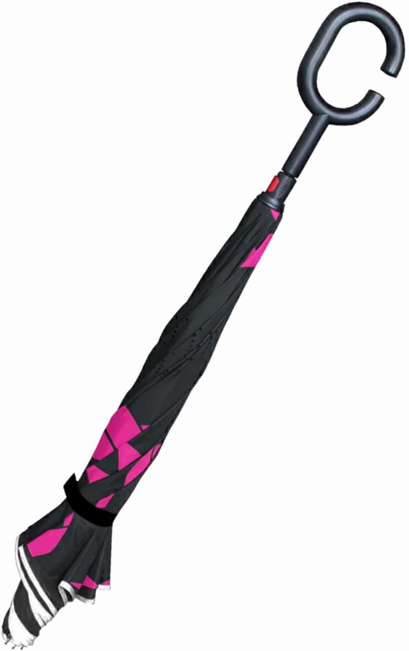 Oyihfvs Double Layer Inverted Umbrella, With C-Shaped Handle Windproof UV Proof Durable Parasol, For Men Women Outdoor Folding Rain Sun