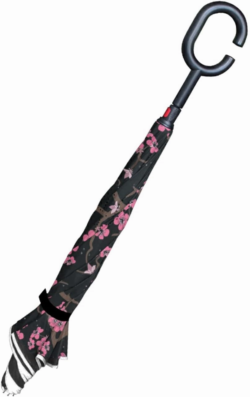 Oyihfvs Double Layer Inverted Umbrella, With C-Shaped Handle Windproof UV Proof Durable Parasol, For Men Women Outdoor Folding Rain Sun