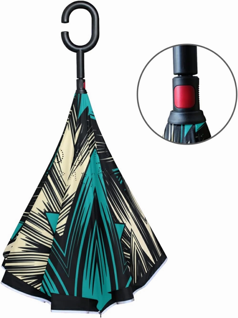 Oyihfvs Double Layer Inverted Umbrella, With C-Shaped Handle Windproof UV Proof Durable Parasol, For Men Women Outdoor Folding Rain Sun