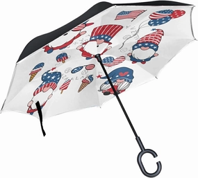 Oyihfvs Double Layer Inverted Umbrella, With C-Shaped Handle Windproof UV Proof Durable Parasol, For Men Women Outdoor Folding Rain Sun