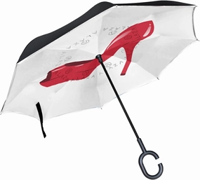 Oyihfvs Double Layer Inverted Umbrella, With C-Shaped Handle Windproof UV Proof Durable Parasol, For Men Women Outdoor Folding Rain Sun