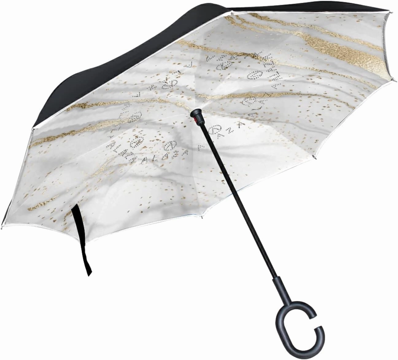 Oyihfvs Double Layer Inverted Umbrella, With C-Shaped Handle Windproof UV Proof Durable Parasol, For Men Women Outdoor Folding Rain Sun