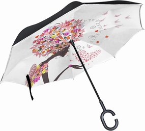 Oyihfvs Double Layer Inverted Umbrella, With C-Shaped Handle Windproof UV Proof Durable Parasol, For Men Women Outdoor Folding Rain Sun