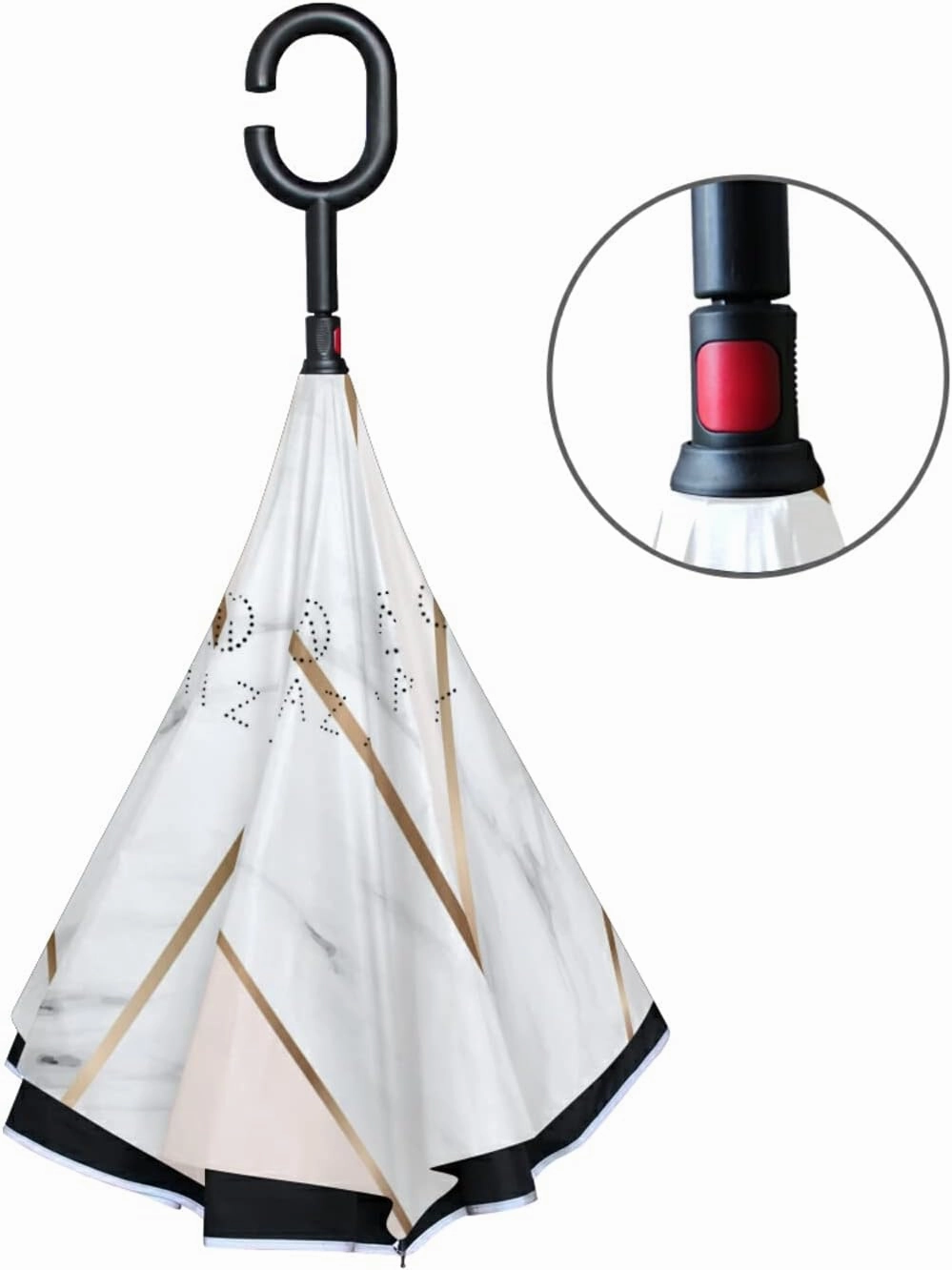 Oyihfvs Double Layer Inverted Umbrella, With C-Shaped Handle Windproof UV Proof Durable Parasol, For Men Women Outdoor Folding Rain Sun