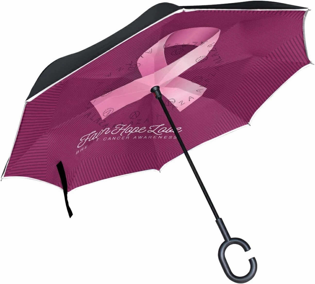 Oyihfvs Double Layer Inverted Umbrella, With C-Shaped Handle Windproof UV Proof Durable Parasol, For Men Women Outdoor Folding Rain Sun