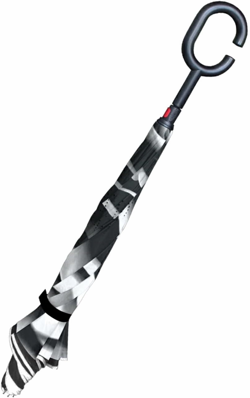 Oyihfvs Double Layer Inverted Umbrella, With C-Shaped Handle Windproof UV Proof Durable Parasol, For Men Women Outdoor Folding Rain Sun