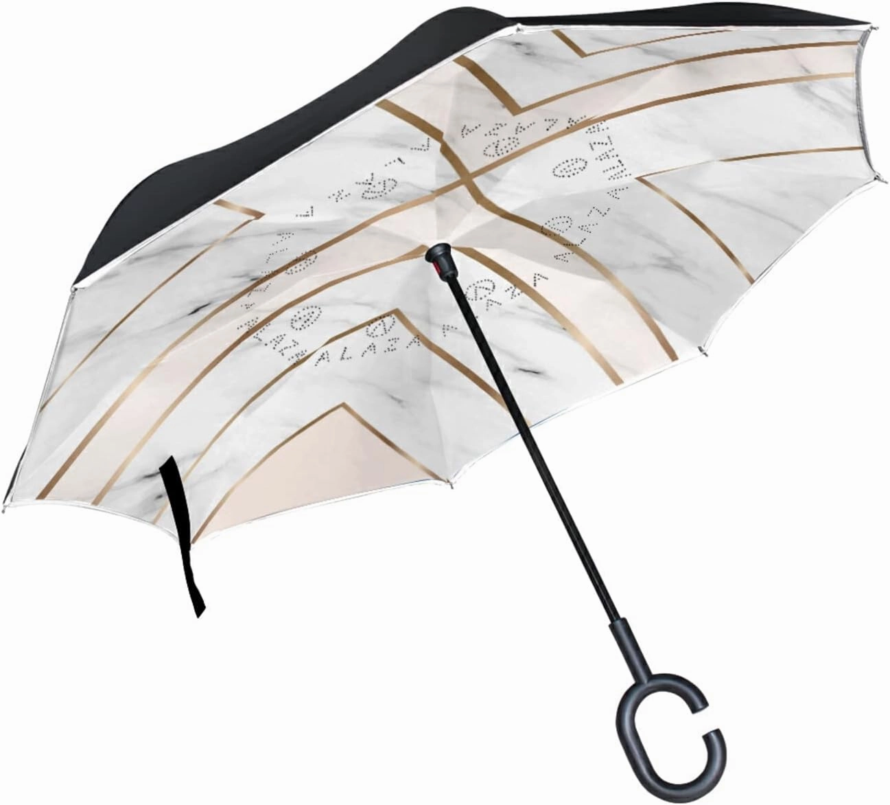 Oyihfvs Double Layer Inverted Umbrella, With C-Shaped Handle Windproof UV Proof Durable Parasol, For Men Women Outdoor Folding Rain Sun