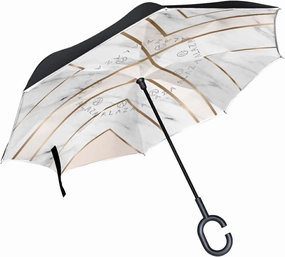Oyihfvs Double Layer Inverted Umbrella, With C-Shaped Handle Windproof UV Proof Durable Parasol, For Men Women Outdoor Folding Rain Sun