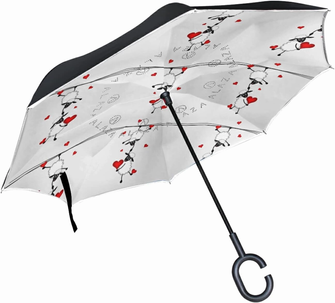Oyihfvs Double Layer Inverted Umbrella, With C-Shaped Handle Windproof UV Proof Durable Parasol, For Men Women Outdoor Folding Rain Sun