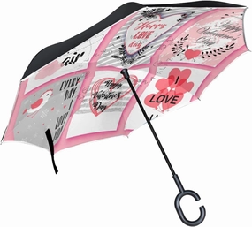 Oyihfvs Double Layer Inverted Umbrella, With C-Shaped Handle Windproof UV Proof Durable Parasol, For Men Women Outdoor Folding Rain Sun