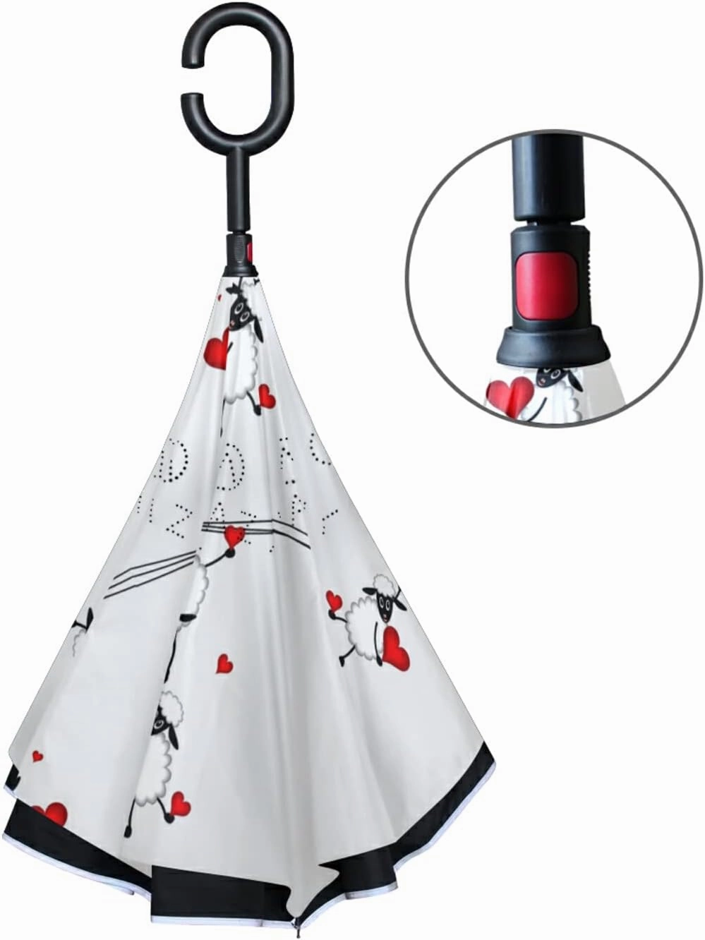 Oyihfvs Double Layer Inverted Umbrella, With C-Shaped Handle Windproof UV Proof Durable Parasol, For Men Women Outdoor Folding Rain Sun