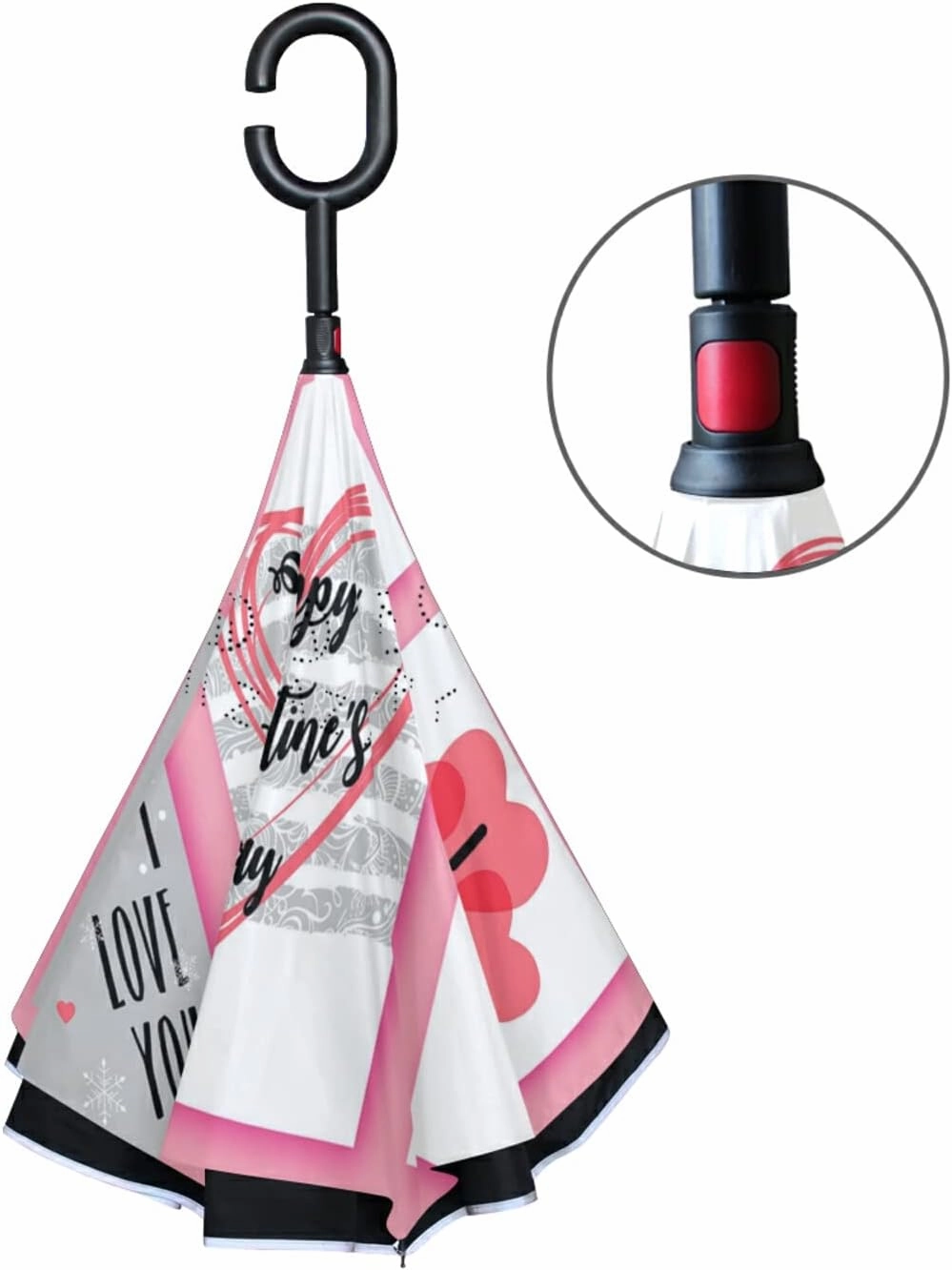 Oyihfvs Double Layer Inverted Umbrella, With C-Shaped Handle Windproof UV Proof Durable Parasol, For Men Women Outdoor Folding Rain Sun