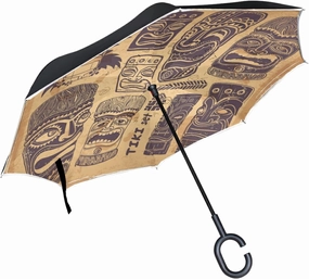 Oyihfvs Double Layer Inverted Umbrella, With C-Shaped Handle Windproof UV Proof Durable Parasol, For Men Women Outdoor Folding Rain Sun