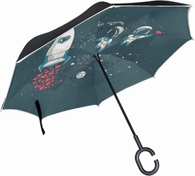Oyihfvs Double Layer Inverted Umbrella, With C-Shaped Handle Windproof UV Proof Durable Parasol, For Men Women Outdoor Folding Rain Sun